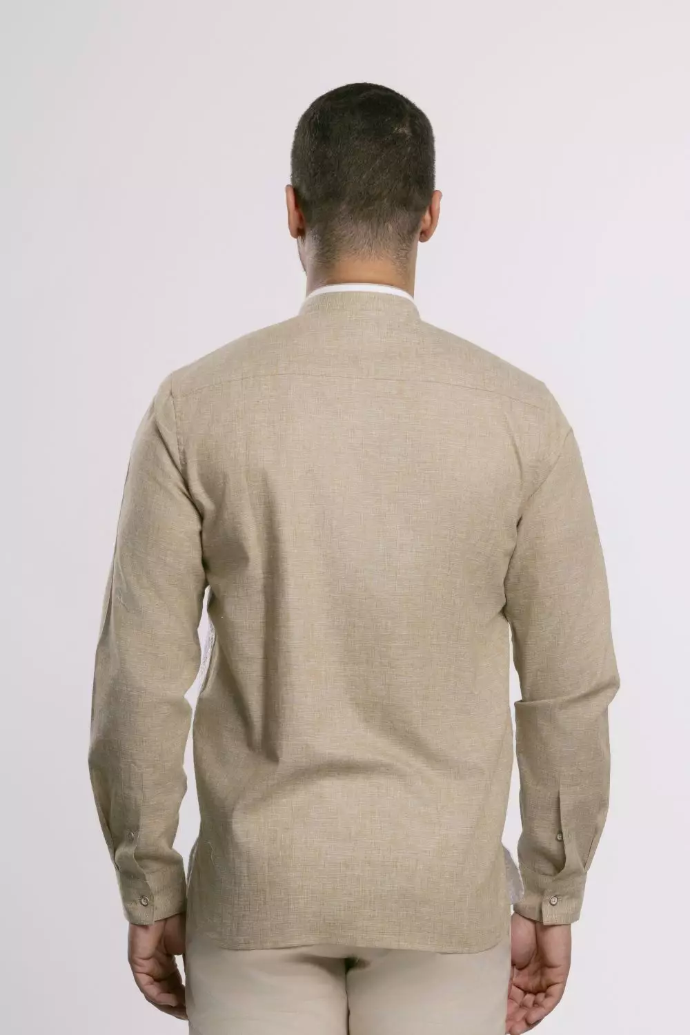 MOC Kemeja Koko Lengan Panjang Pria Yakub - Khaki