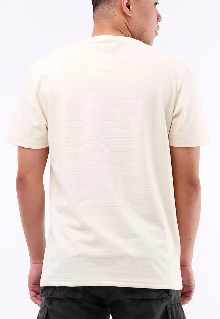 Round Neck Streaky Short Sleeves T-Shirt