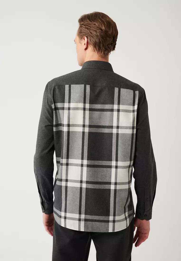 Men's Black Plaid Flannel Lumberjack Shirt A32Y2119