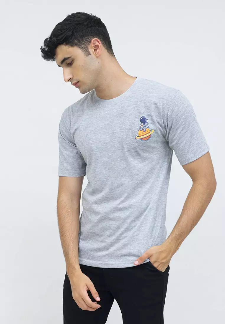 kaos pria lengan pendek Grey Some Space houseofcuff X little fresco