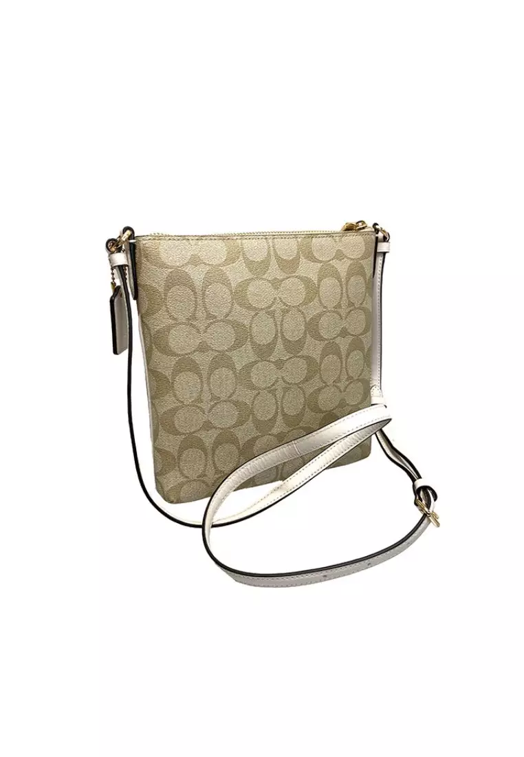 Mini Rowan File Bag In Signature Canvas (CF340) - Light Khaki /Chalk