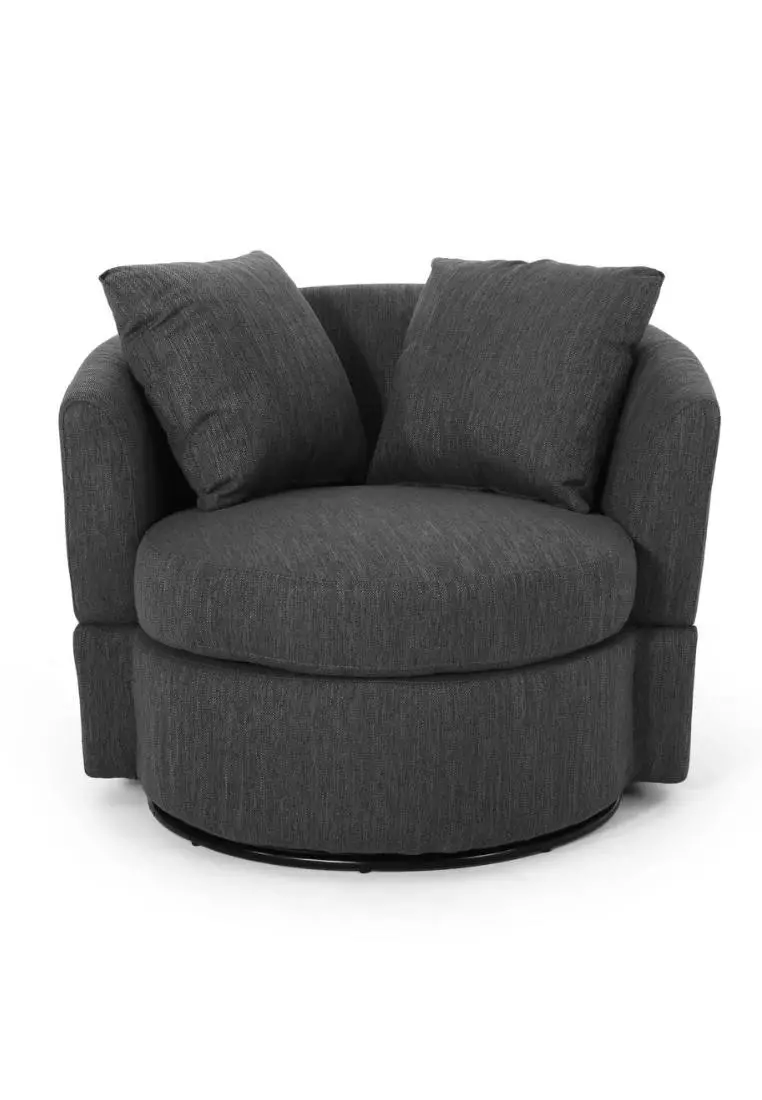 Buy FURNY MATTER Dawson Contemporary Upholstered Swivel Club Chair