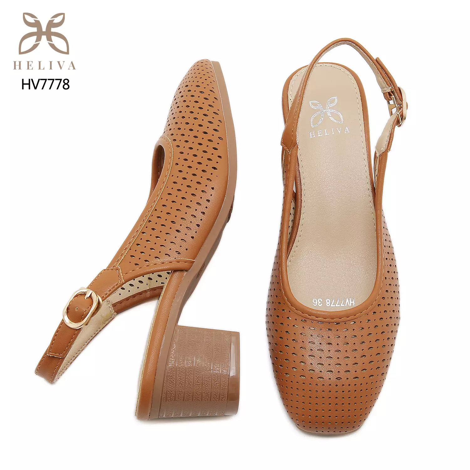 HELIVA REVINA – Laser Cut Slingback Heels HV7778