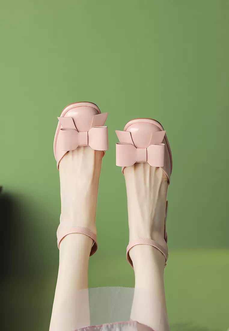 7.5CM Bow Knot Hollowed Mary Jane Shoes XJ2568-1