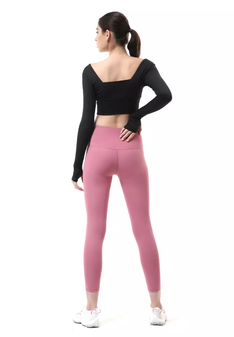 Mikayla One Set Pakaian Olahraga Wanita Atasan & Celana Panjang Kombinasi Warna Material Polyester ORIGINAL - Black Pink