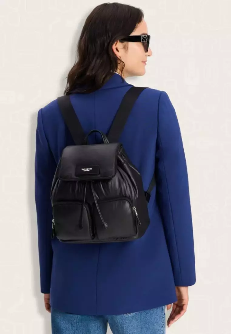 Kate Spade Puffed Puffy Backpack Black
