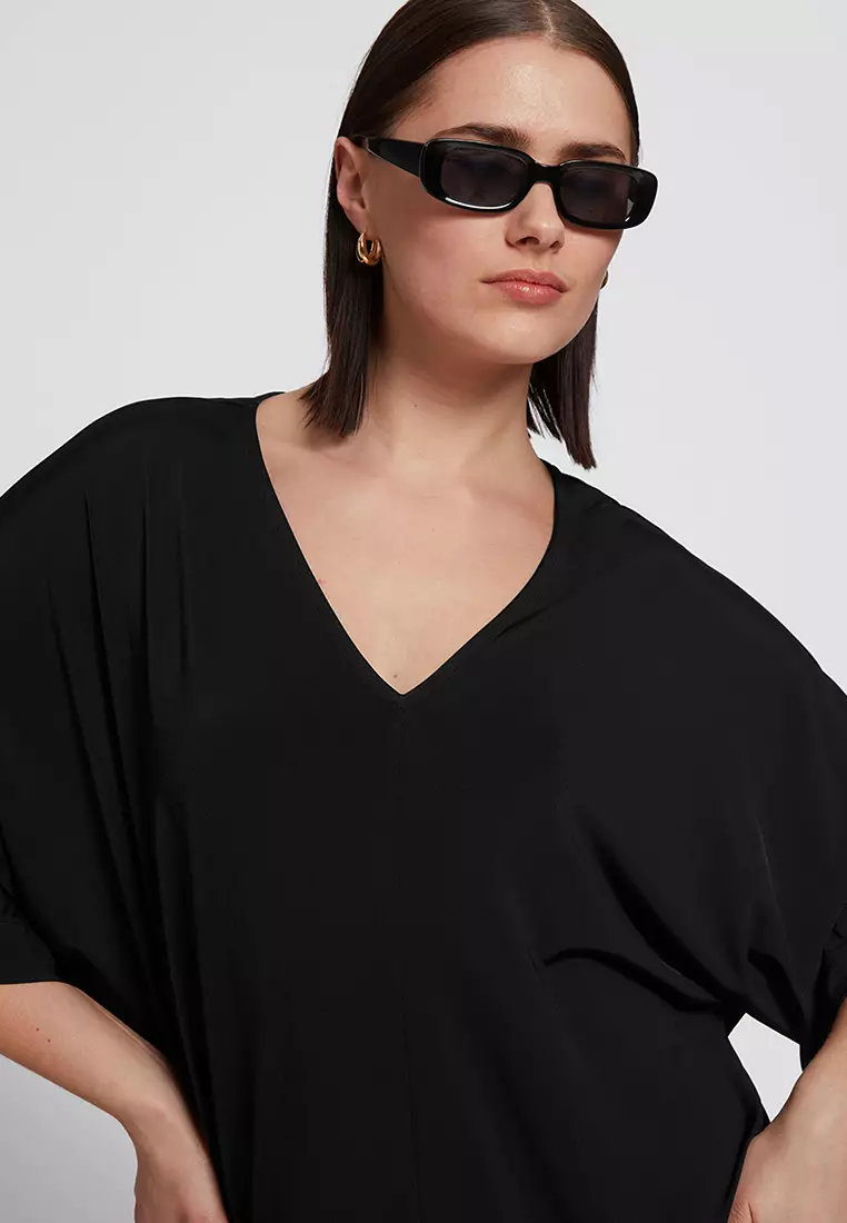 Loose-Fit Kimono Sleeve Dress