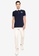 FIDELIO navy Contrasted Collar Embroidery Polo Shirt C015CAA3FC34B0GS_4