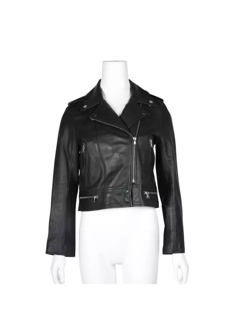 Sandro white hot sale leather jacket