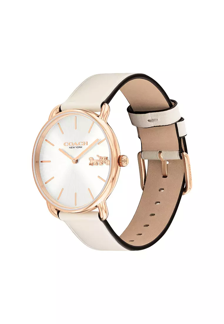 ELLIOT Women's Watch Chalk Calfskin Strap - Silver White Dial 14504380