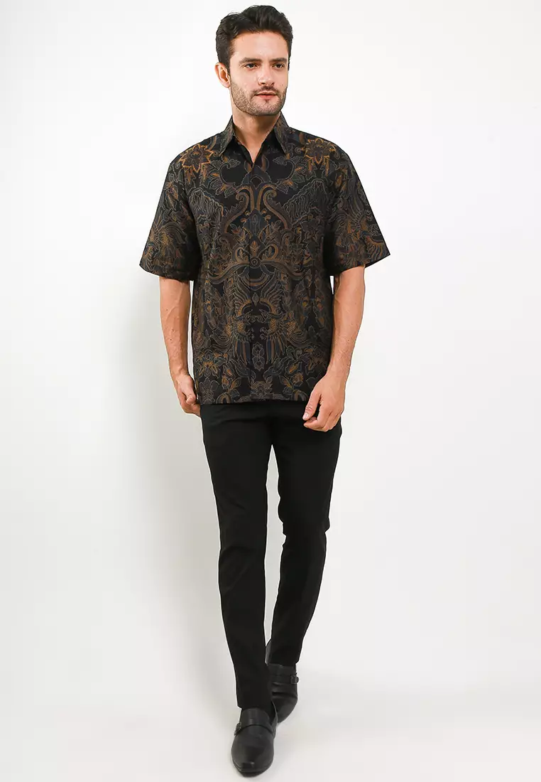 BATIK TALENTA EXCLUSIVE Lengan PENDEK PISANG BALI NAVY 02