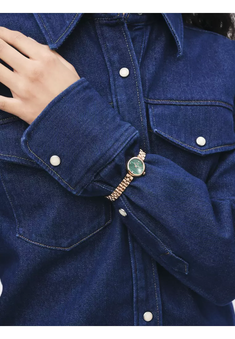 Elan Lumine Malachite Rose Gold Green Dial - Fashion Watch for women - Stainless Steel Strap Watch - Female Watch - DW Official - Authentic