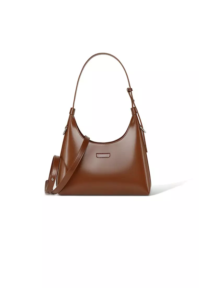 Women's Classic Cowhide Leather 2-Ways Crossbody Bags Axillary Bags