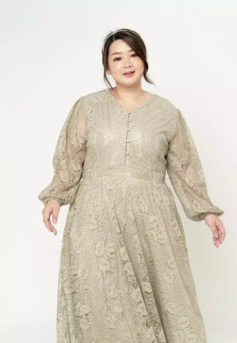 Plus Size Long Dress Hye Ji Sea Foam