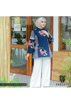 Batik Parisya white|red|yellow|blue Roosti B00115, Atasan Batik Wanita Blus Batik Wanita Baju Batik Cap Batik Kerja Wanita 04EB2AADBDCACAGS