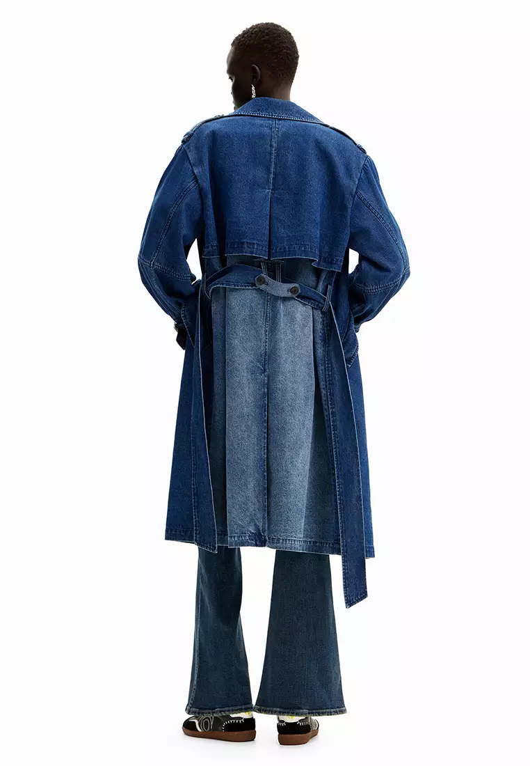 Desigual Woman Denim Trench Coat.