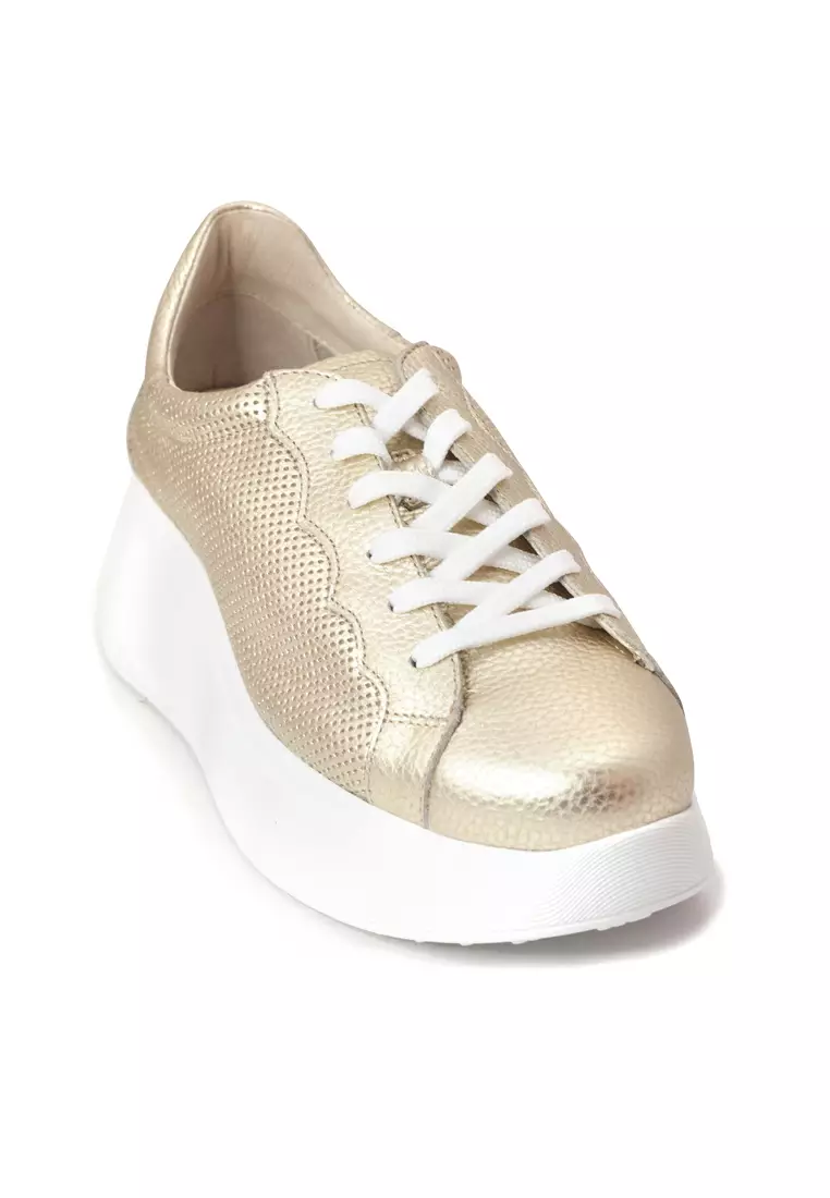 Wonders Rose Gold Platform Trainers Shu Talk Wonders Leather