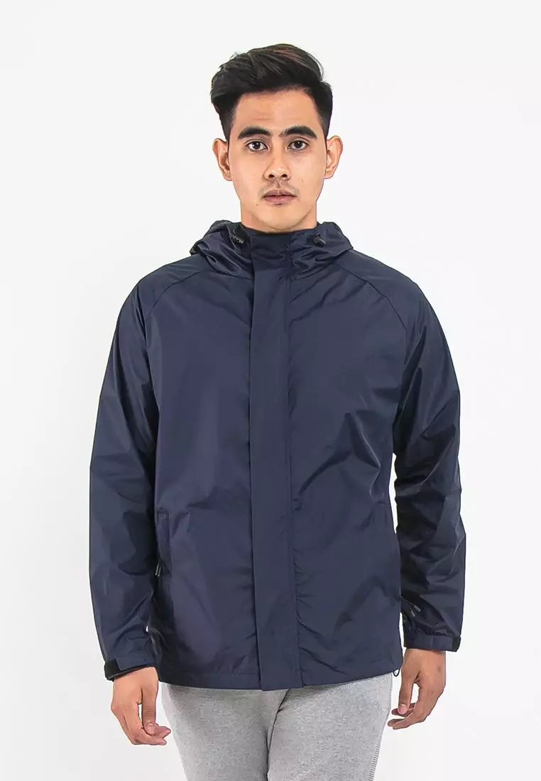Forest Premium Windbreaker Men Jacket Reflective Jogging Running Waterproof Jacket - 30392-33Navy