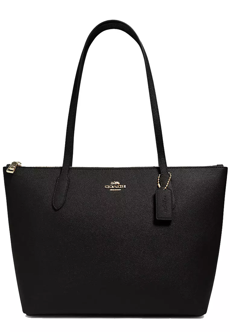 Coach Coach Zip Top Tote Bag in Crossgrain Leather Black 4454 2024