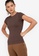 ZALORA ACTIVE brown Cap Sleeves Fitted Rib Top 4BF98AA02AE9F4GS_1