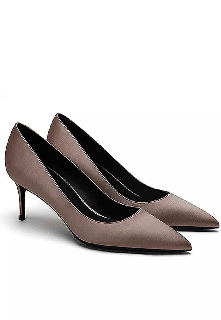 6CM Silk Fabrics Pointed High Heel Shoes HZL163