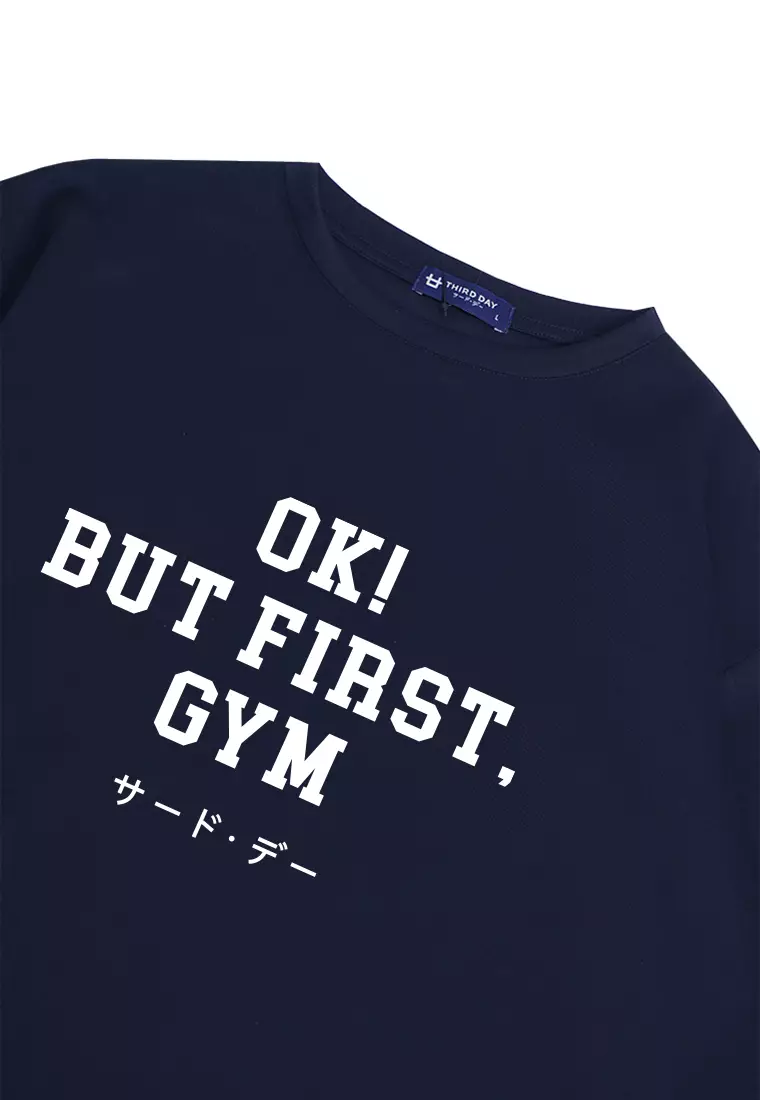 MTP78 kaos oversize gym bahan tebal scuba ok but first gym navy