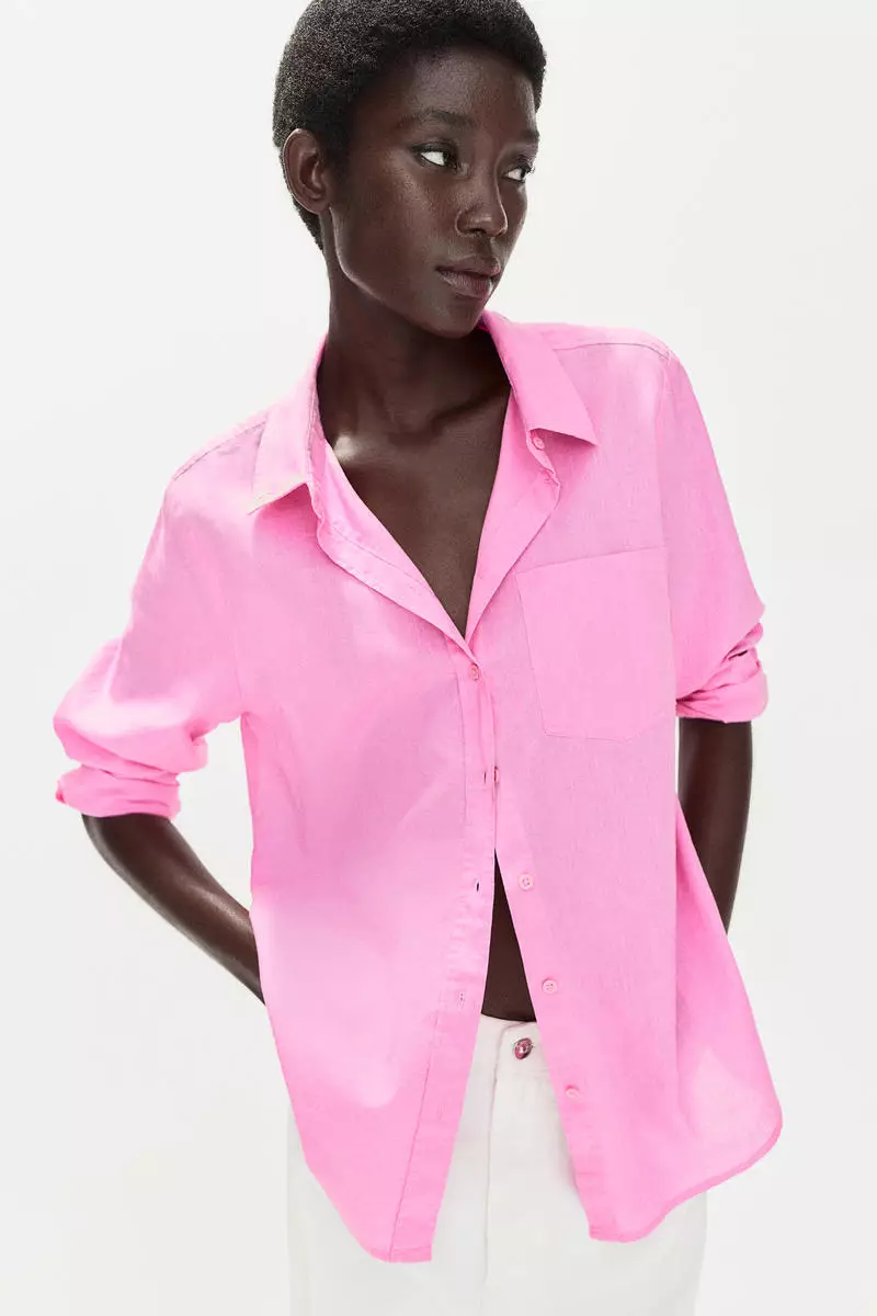 H&m pink dress shirt store