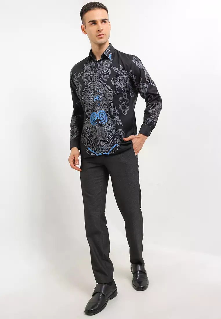 Abinawa Kemeja Batik Exclusive Premium Pria Casual Modern Lengan Panjang