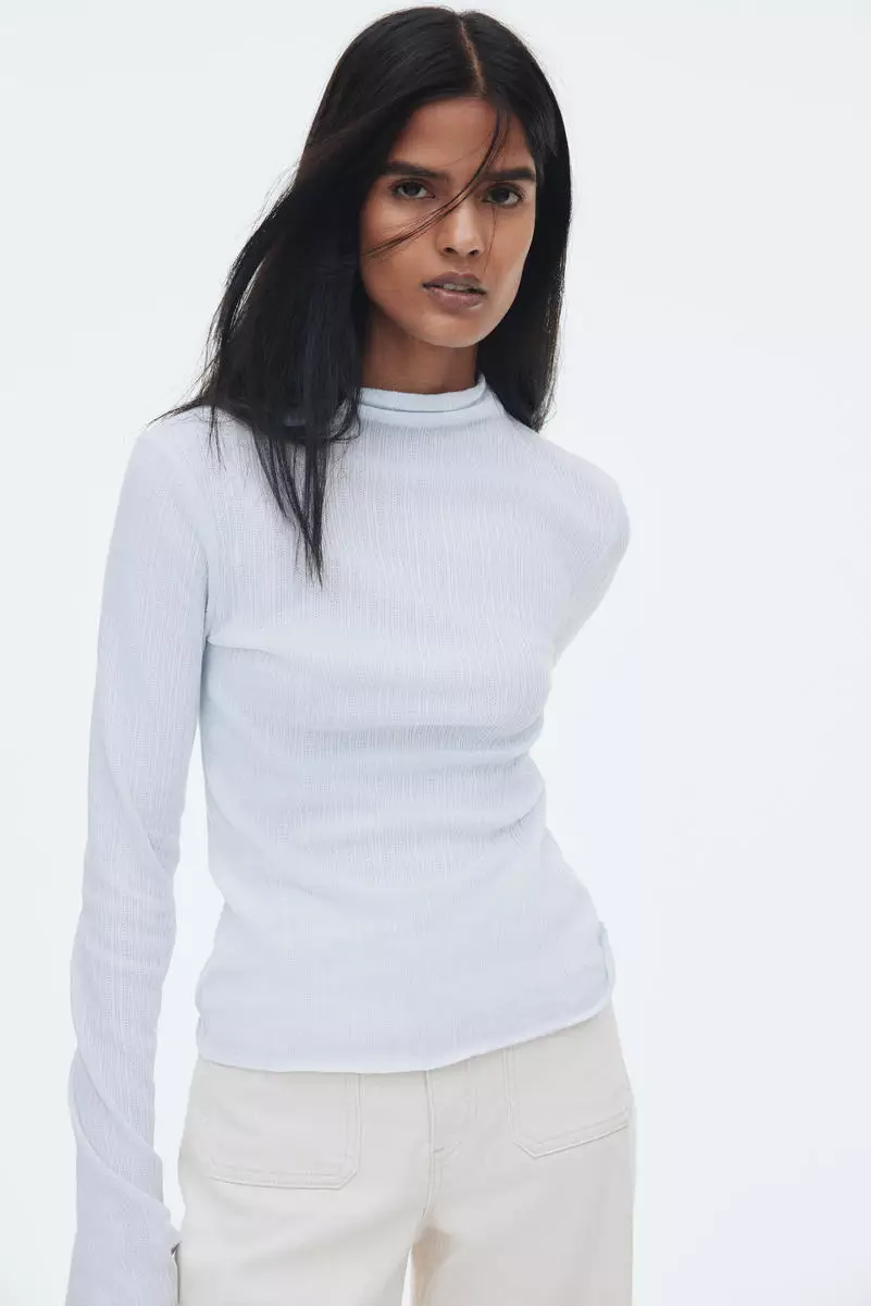Ribbed turtleneck top