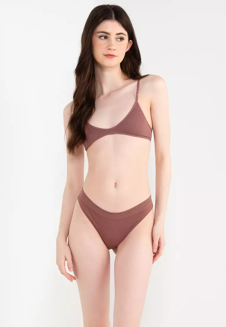 Seamless Rib Triangle Padded Bralette by Cotton On Body Online