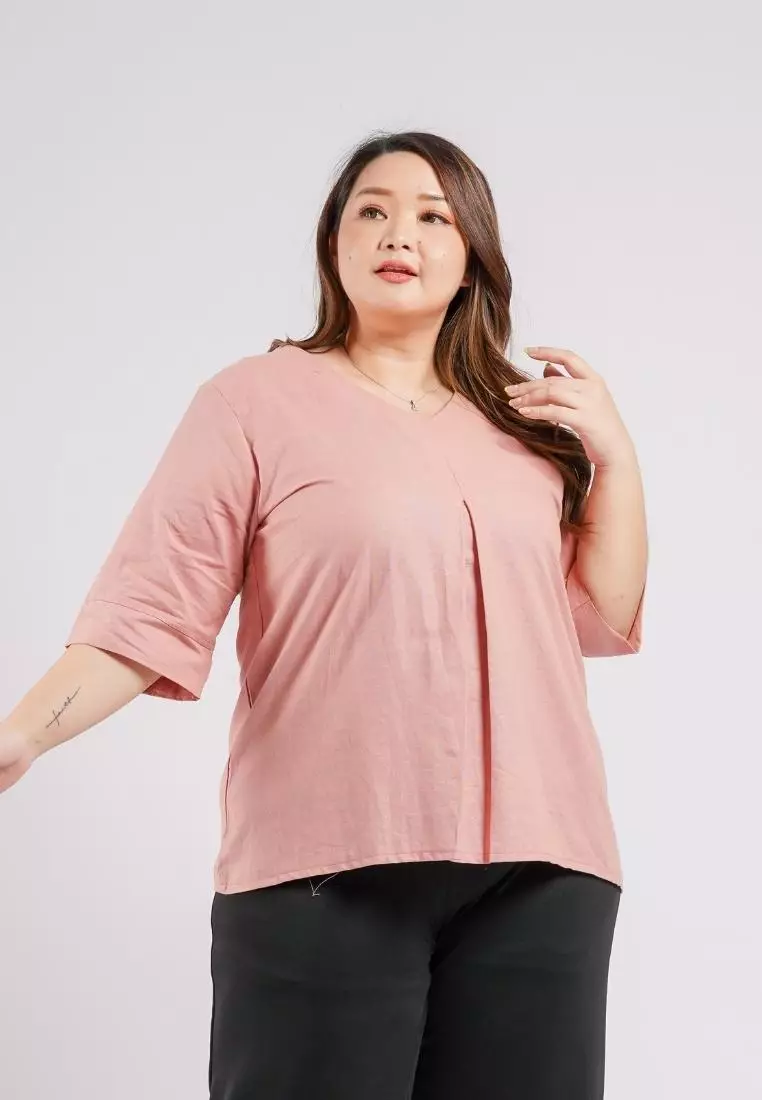 Plus Size Blouse Cheryl Baby Peach