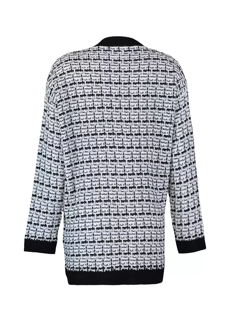 Tweed Look Glittery Knitwear Cardigan