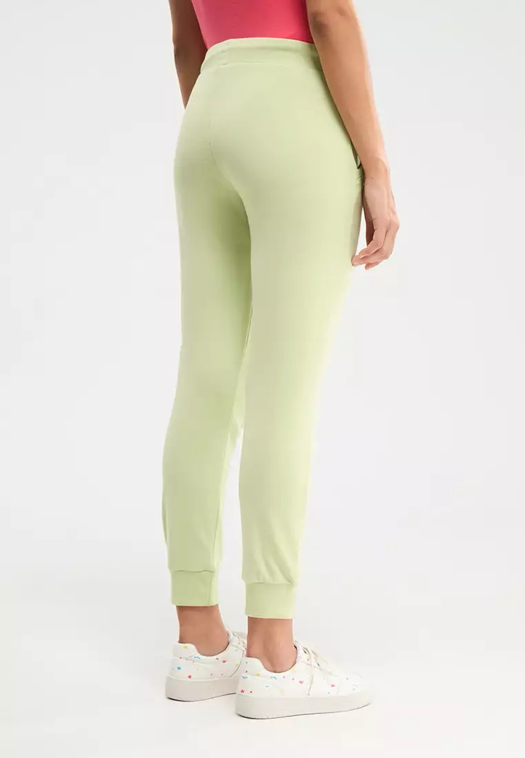 Elasticated Ribbed Band Sweatpants For Women