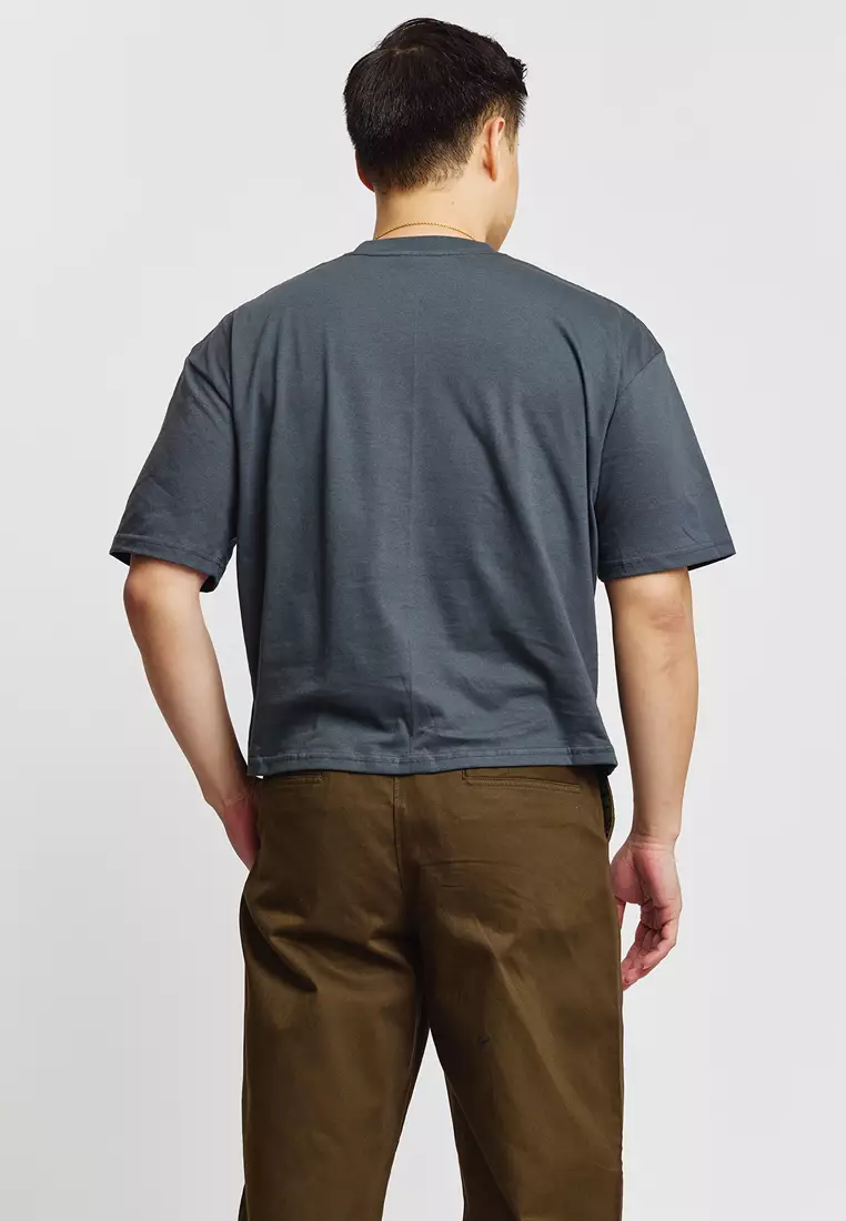 Boxy Cropped Crew Neck Tee