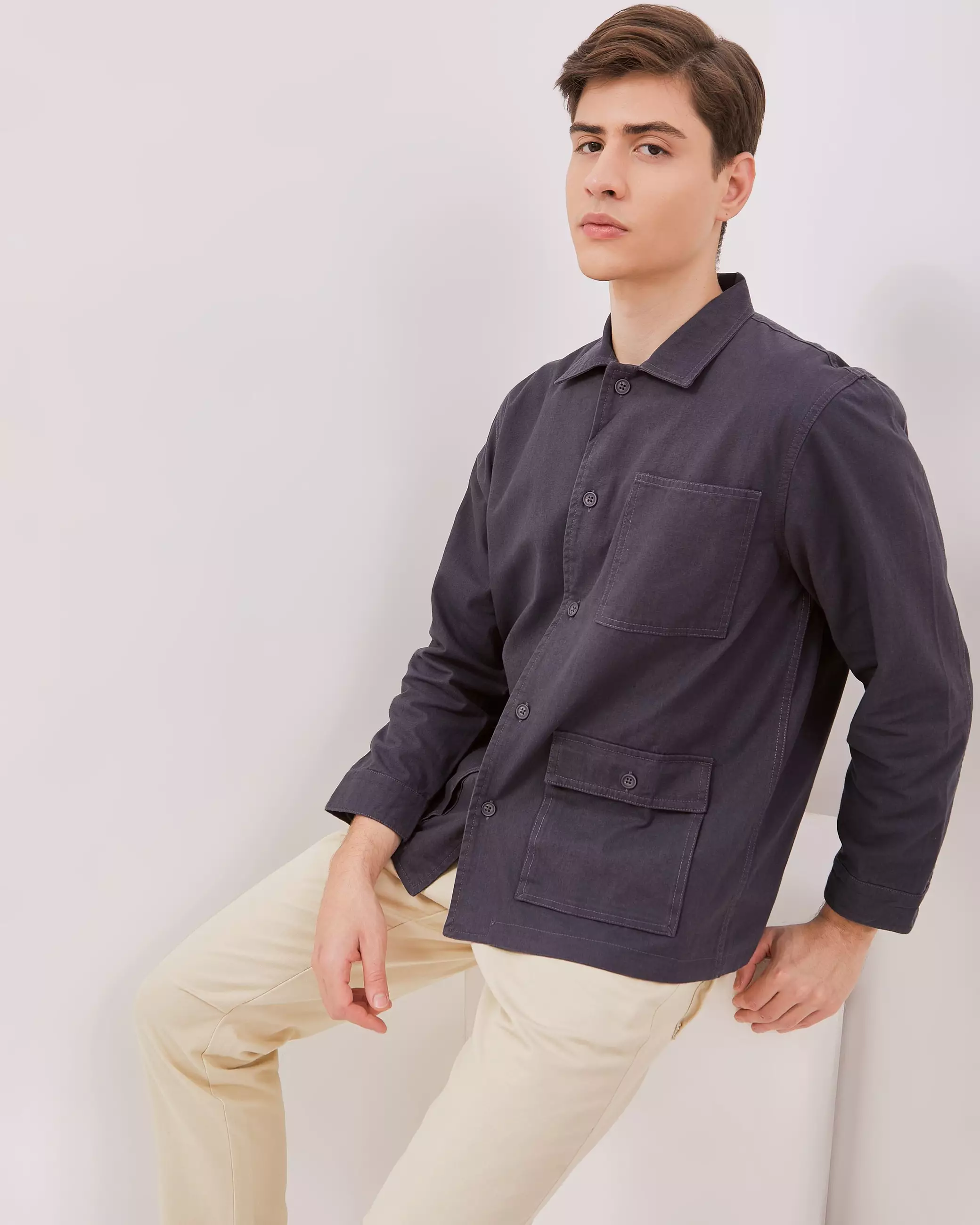 AMK Jacket Pria Lengan Panjang JC Jesse Dark Grey