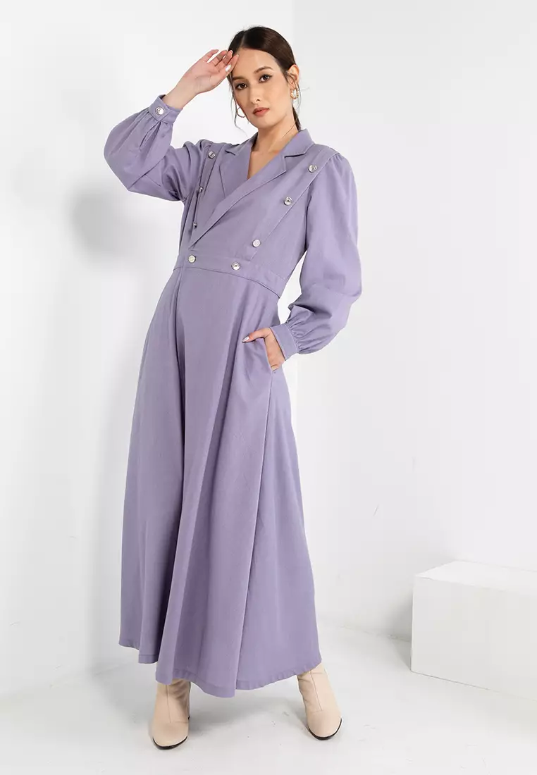 Buy Zalia Linen Front Wrap Flare Dress Online | ZALORA Malaysia