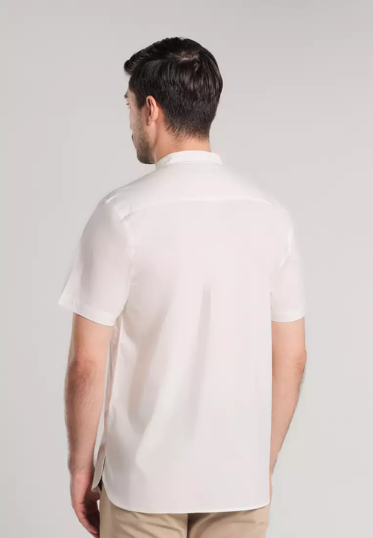 MOC - Kemeja Shanghai Lengan Pendek Arbil - White