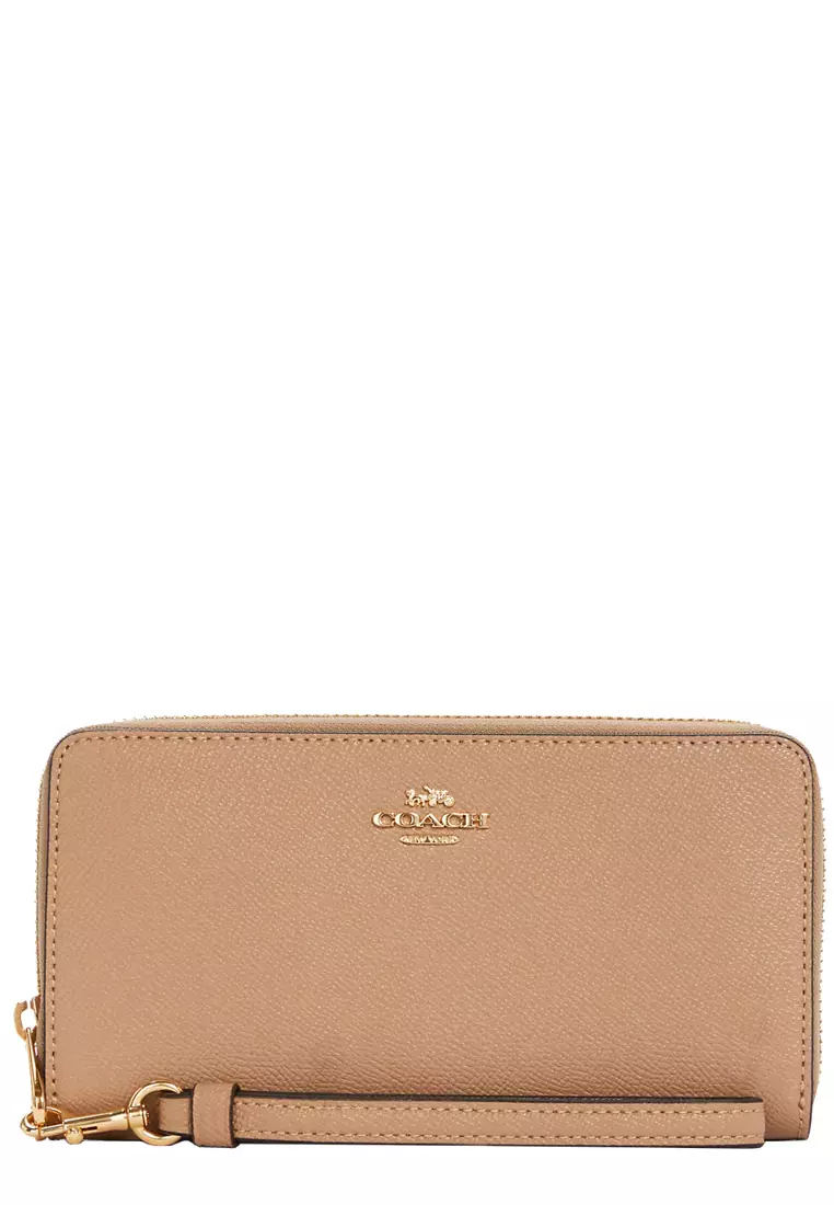 Coach Coach Long Zip Around Wallet in Taupe C3441 ZALORA