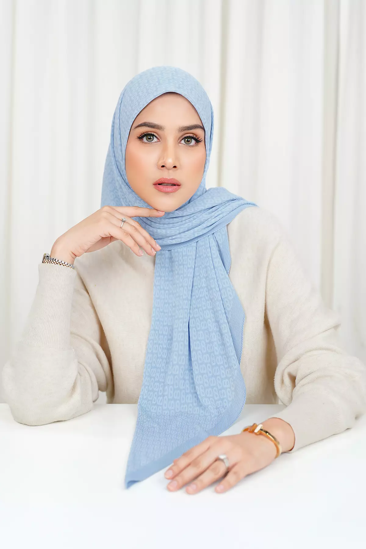 Jual Buttonscarves The Granada Voile Square Salmon Rose Original