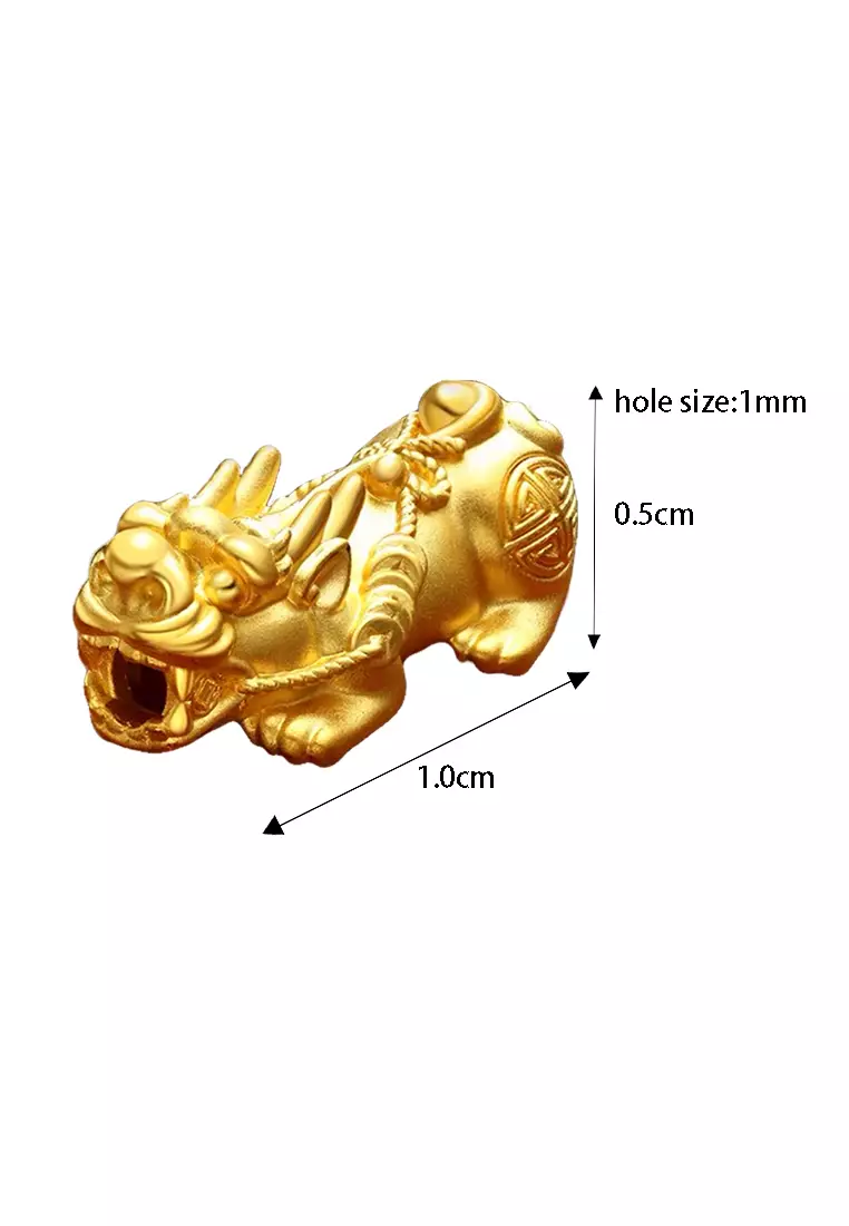 [SPECIAL] LITZ 999 (24K) Gold Mini Pixiu with Black Agate Ring