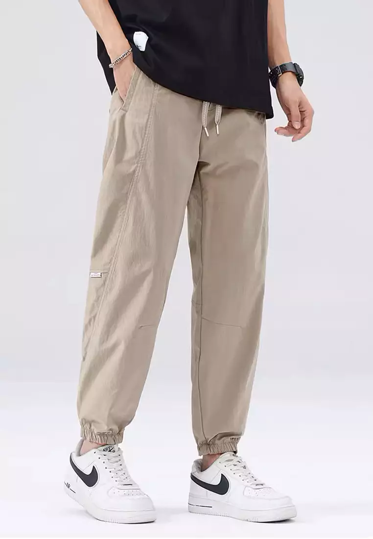 抽繩休閒束腳褲