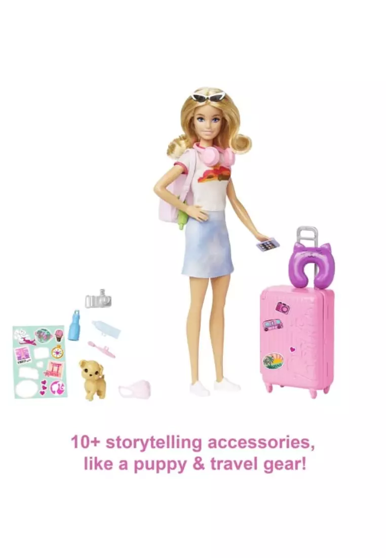 Barbie Doll And Accessories, 'Malibu' Travel Set With Puppy