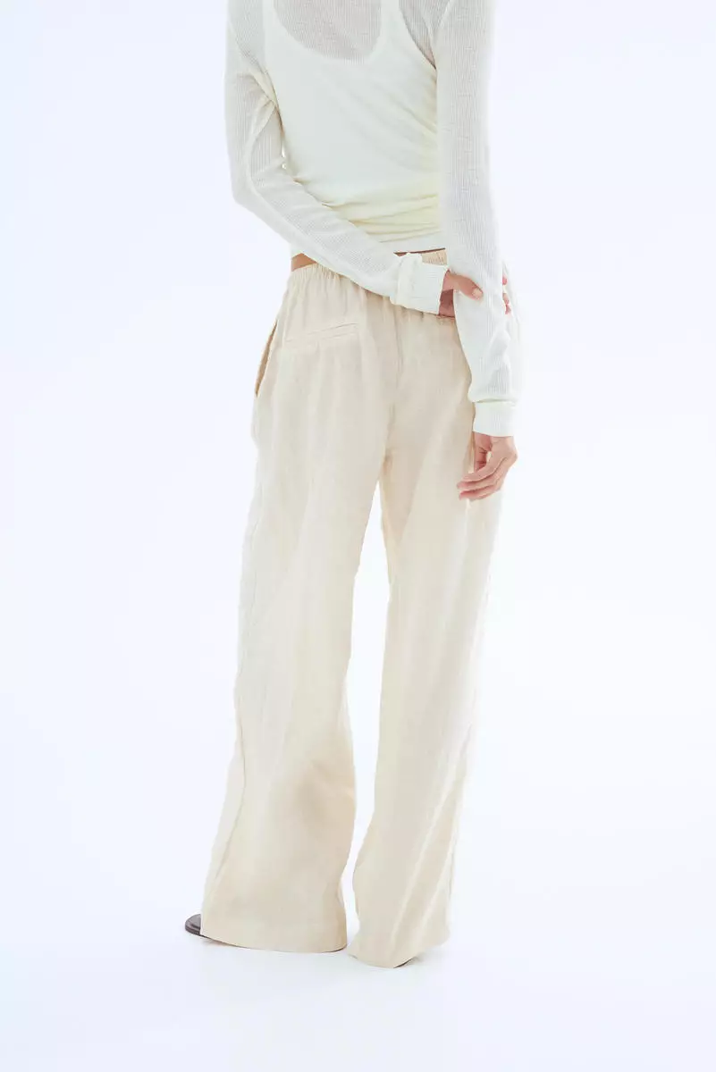 Linen drawstring trousers