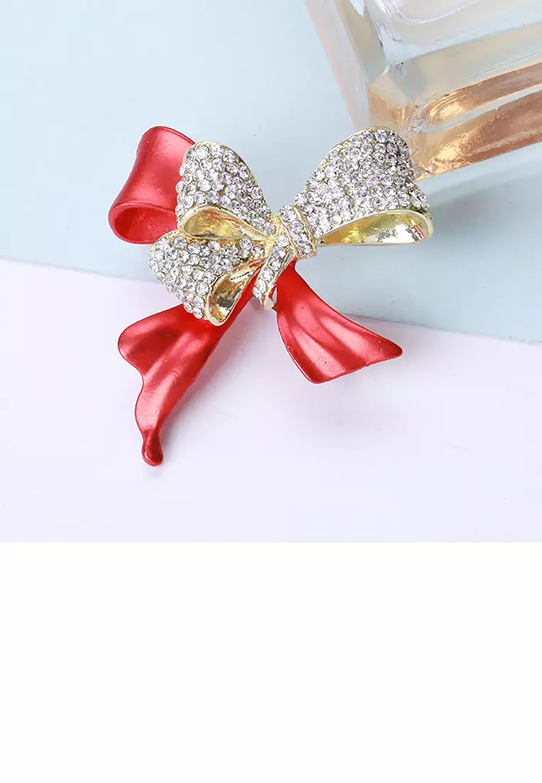 Red deals ribbon brooch