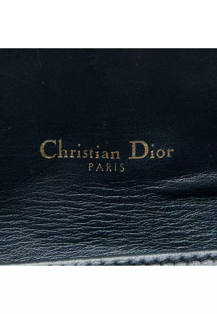 Pre-Loved Dior Oblique Canvas Saddle Wallet On Chain