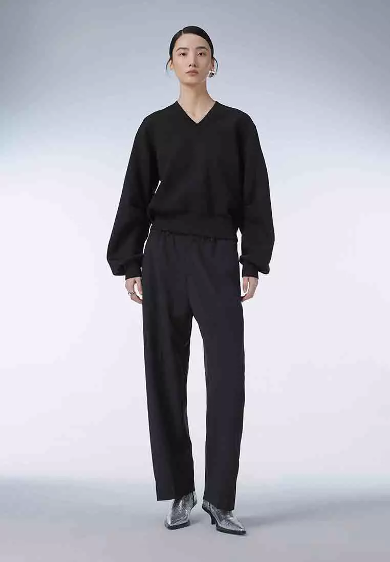 V領寬鬆套頭衛衣