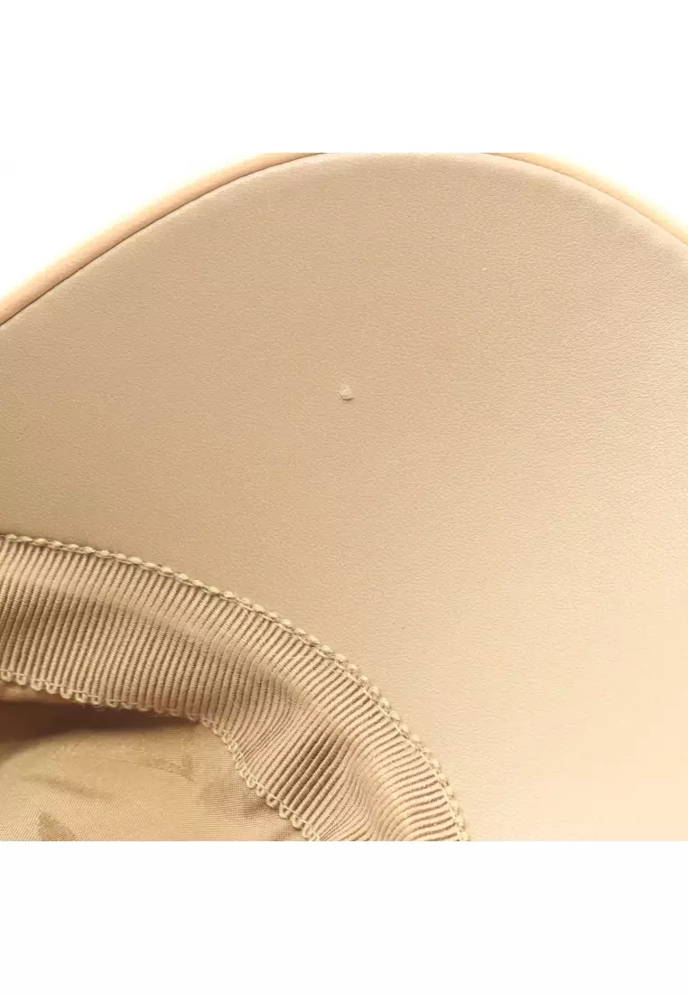 Pre-Loved Louis Vuitton cap My essential monogram cap silk PVC leather beige