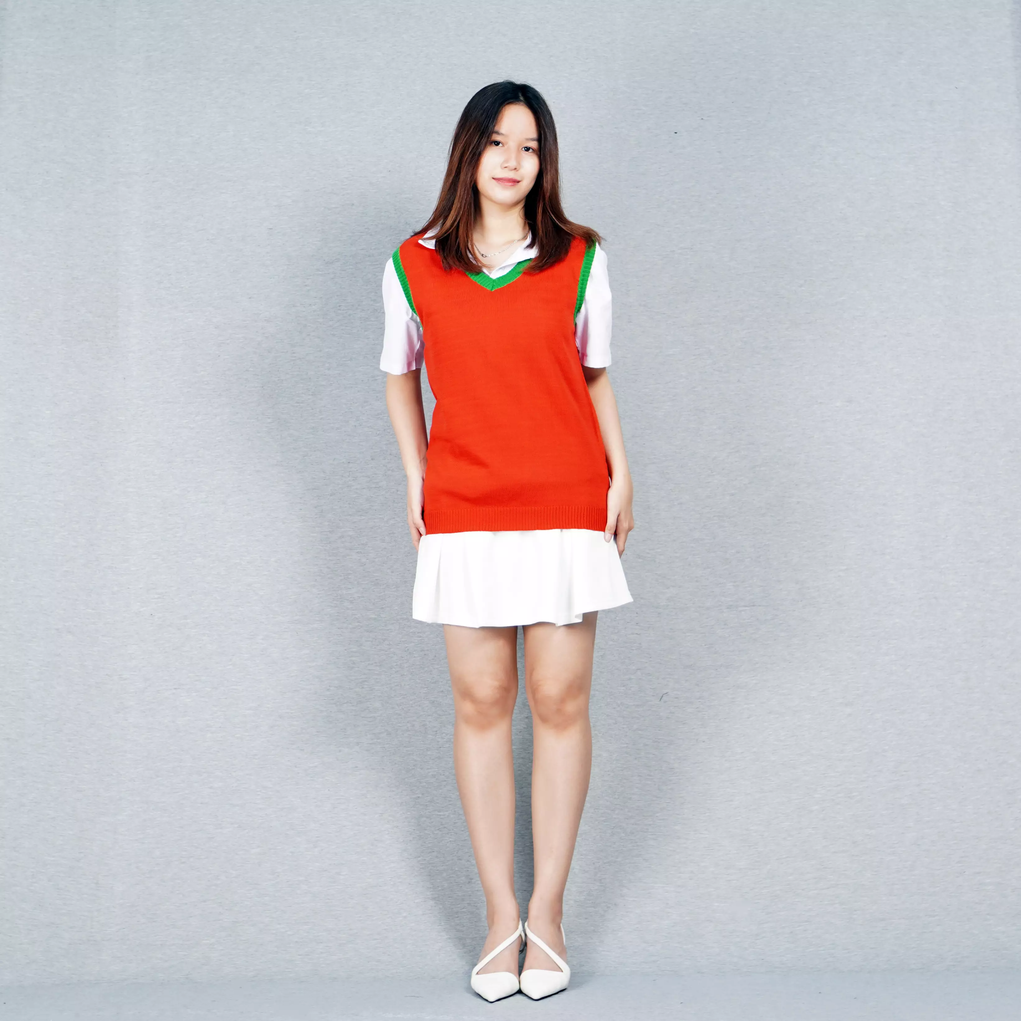 Rompi Natal Chirstmas Outfit Rompi Merah Natal Rompi Rajut Natal - MERAH