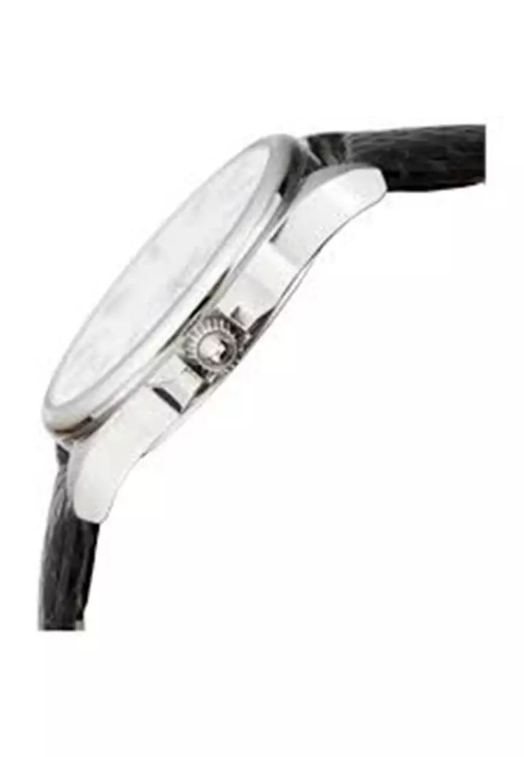 Just Cavalli Women'S Jc1L008L0015 Logo Silver Dial Black Leather