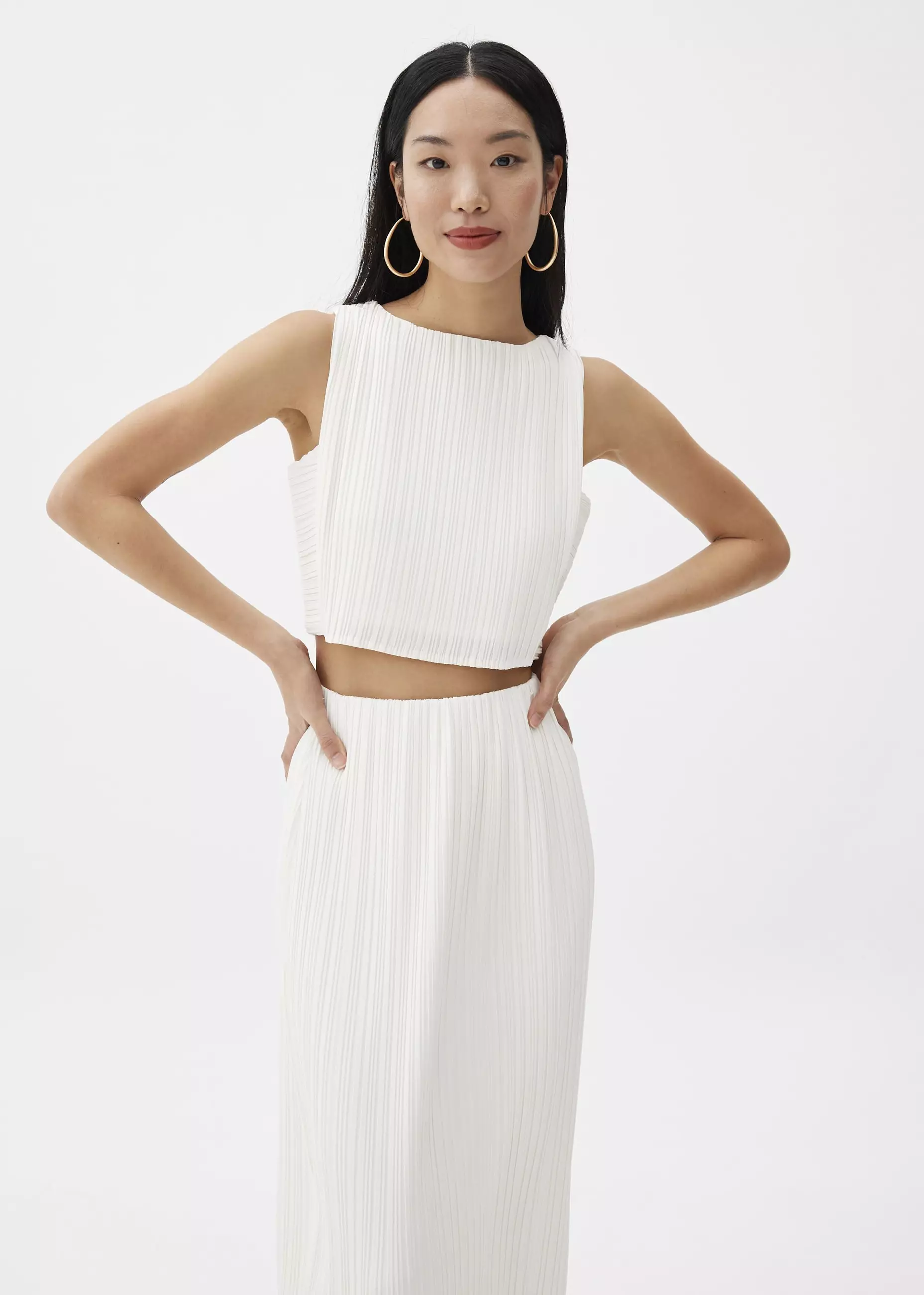 Rok Wanita - Gym Pleated Column Midi Skirt